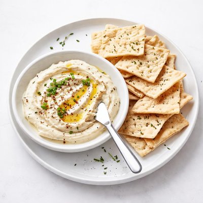 Image of Smoked Mozzarella Spread with Flatbread Crackers