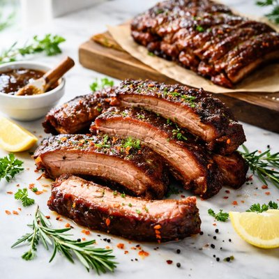 Image of Costillas de cerdo ahumadas bajas en grasa
