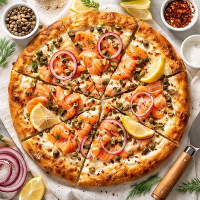 Image of Smoked Salmon and Caper Pizza