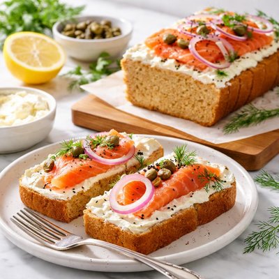 Image of Vegetarian Smoked Salmon and Cream Cheese Bread