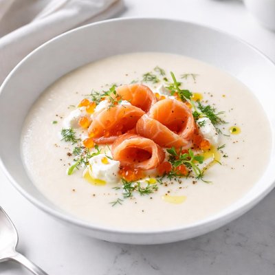 Image of Smoked Salmon and Cream Cheese Soup