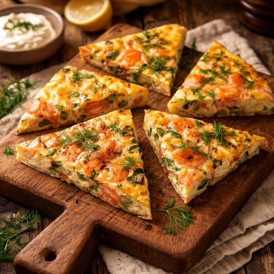 Image of Smoked Salmon Frittata Triangles