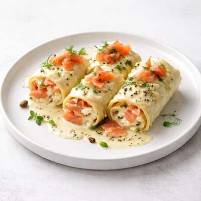 Image of Smoked Salmon Lasagne Lasagna Rolls