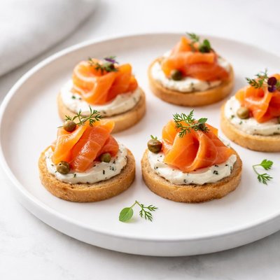 Image of Smoked Salmon Lox Canapes