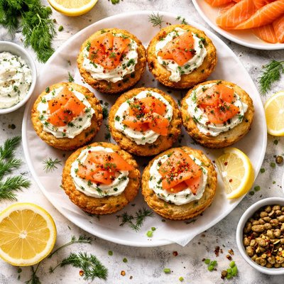 Image of Smoked Salmon Muffins with Herb Cheese