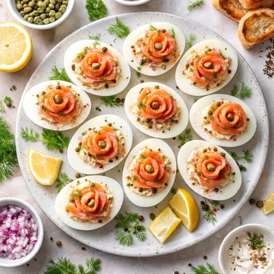 Image of Smoked Salmon Stuffed Eggs
