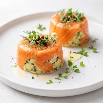 Image of Smoked Salmon Timbales No Cook