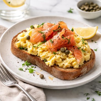 Image of Smoked Salmon with Scrambled Eggs