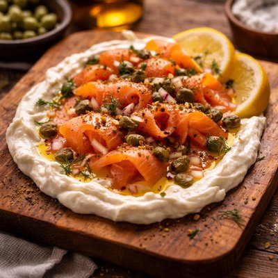 Image of Smoked Salmon with Yogurt and Capers