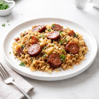 Image of Smoked Sausage Sauerkraut Casserole