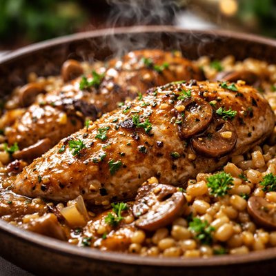Image of Smothered Chicken with Barley