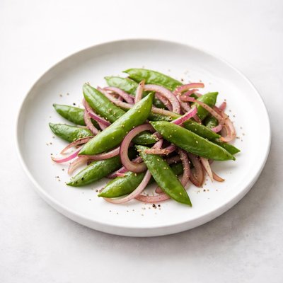 Image of Snap Peas and Red Onions