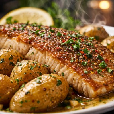 Image of Snapper and Garlic Potatoes