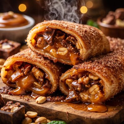 Image of Snicker Bar Dessert Chimichangas