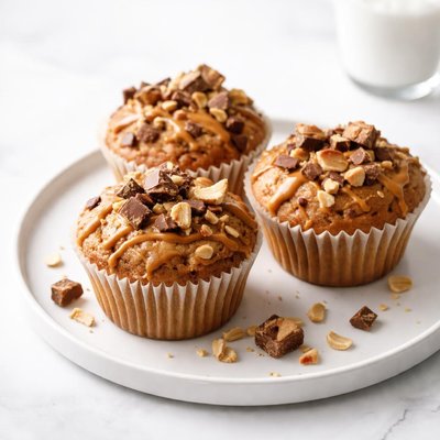 Image of Snickers and Peanut Butter Muffins
