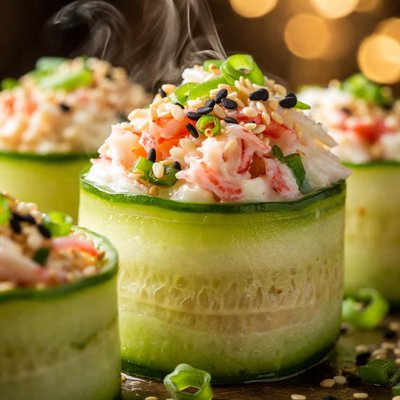 Image of Snow Crab Filled Cucumber Rolls