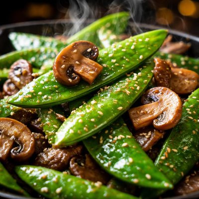 Image of Snow Peas with Mushrooms
