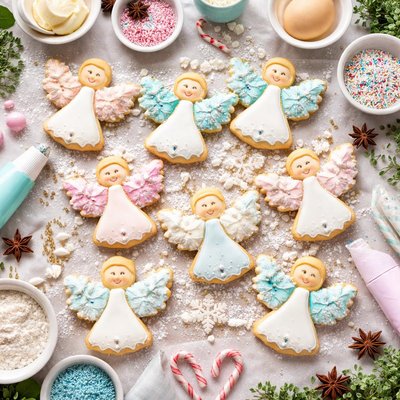 Image of Snowflake Angel Cookies