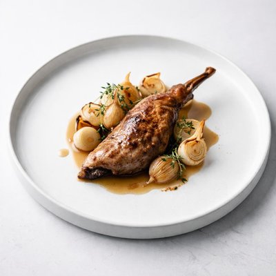 Image of Snowshoe Hare with Onions