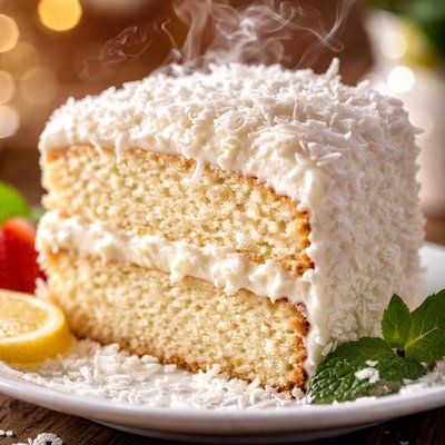 Image of Snowy White Cake 1960