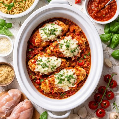 Image of So Easy Crock Pot Chicken Parmesan