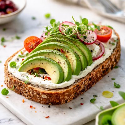 Image of Vegan Soft Cheese and Avocado Sandwich