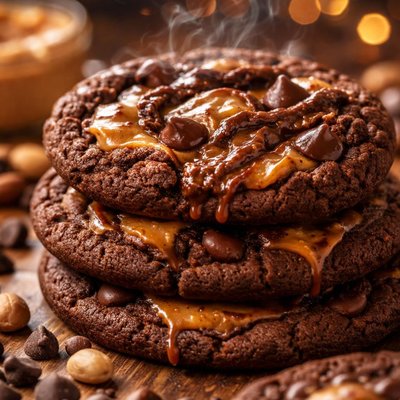 Image of Soft Chewy Chocolate Peanut Butter Cookies Cake Mix