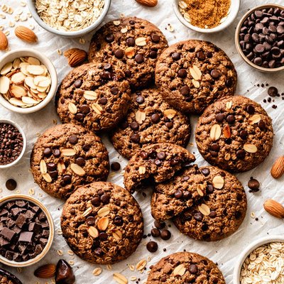 Image of Soft Chocolate Almond Oatmeal Cookies