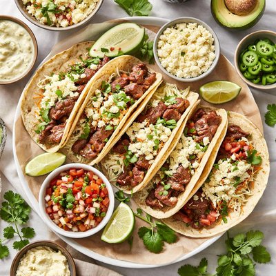 Image of Soft Shell Steak Tacos with Creamy Lime Coleslaw