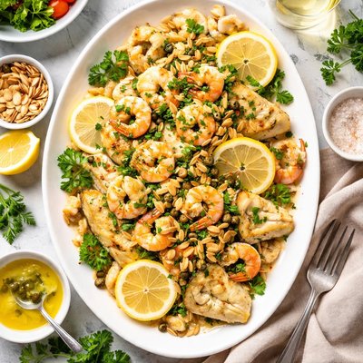 Image of Sole Almondine with Shrimp