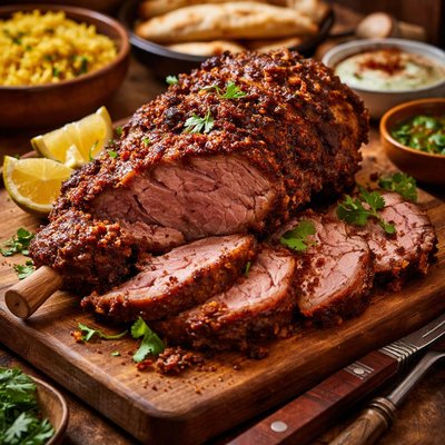 Image of Soma Sengupta Easter Recipes Spicy Roast Lamb with Classic Indi