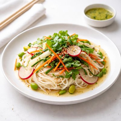 Image of Somen Noodle Salad with Ginger Cilantro Dressing