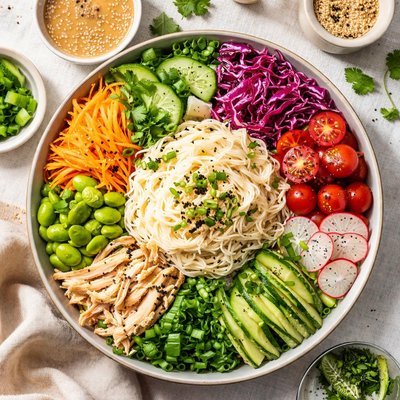 Image of Somen Noodle Salad with Sesame Dressing