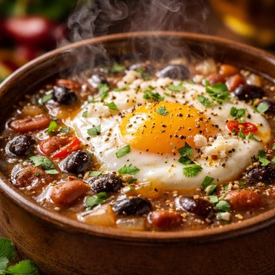 Image of Sopa De Frijoles Con Huevos Bean and Egg Soup