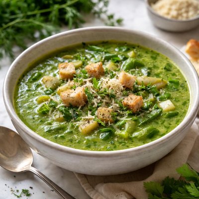 Image of Soup D Herbes Potageres Pot Herb Soup