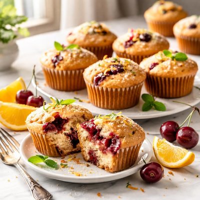 Image of Sour Cherry Citrus Muffins