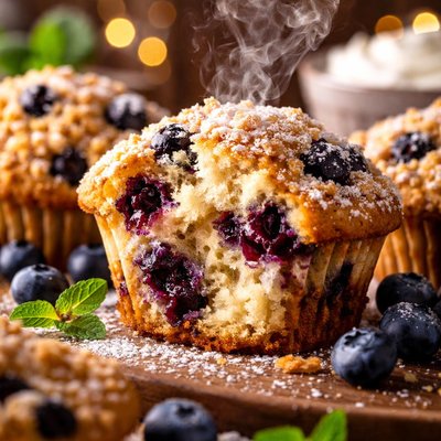 Image of Sour Cream Blueberry Muffins