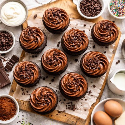Image of Sour Cream Chocolate Cupcakes