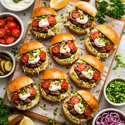 Image of Sour Cream Hamburger Sandwich Appetizers