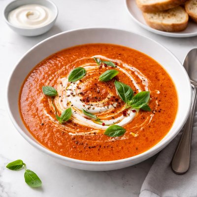 Image of Sour Cream Hearty Tomato Basil Soup