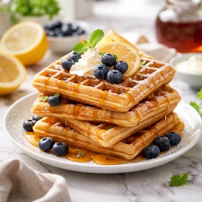 Image of Sour Cream Lemon Waffles