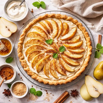 Image of Sour Cream Pear Pie
