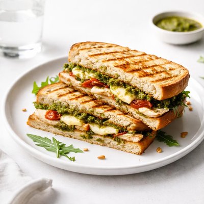 Image of Sourdough Chicken Pesto Panini
