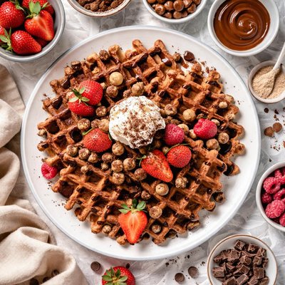 Image of Sourdough Chocolate Malt Dessert Waffles