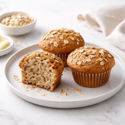 Image of Sourdough Oatmeal Muffins