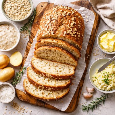 Image of Sourdough Oatmeal Potato Bread