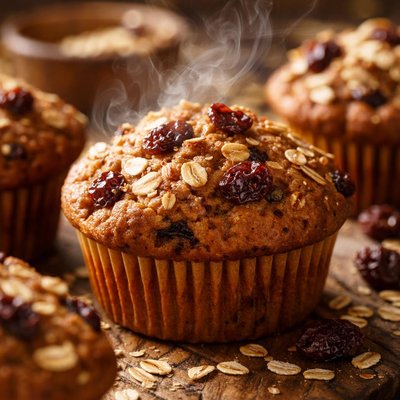 Image of Sourdough Oatmeal Raisin Muffins