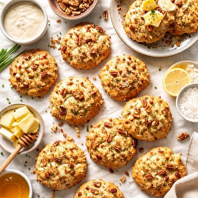 Image of Sourdough Pecan Drop Biscuits