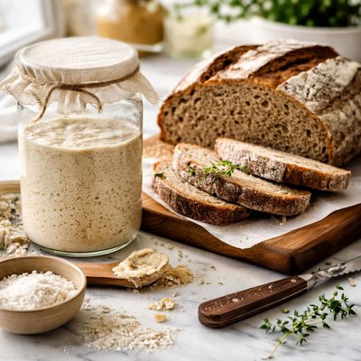 Image of Sourdough Starter and Sourdough Rye Bread