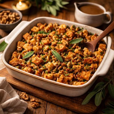 Image of Sourdough Stuffing with Walnuts and Sage